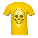 Camiseta Calavera Estampada Amarilllo