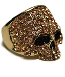 Anillo Craneo Oro con Diamantes