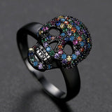 Anillos Calaveras Brillos con Colores