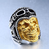 Anillos de Calavera Motorista Oro