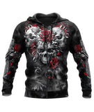 Sudadera Calavera y Flores