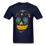 Camiseta Calavera Mexicana Asul Oscuro