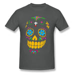 Camiseta Calavera Mexicana Gris Oscuro